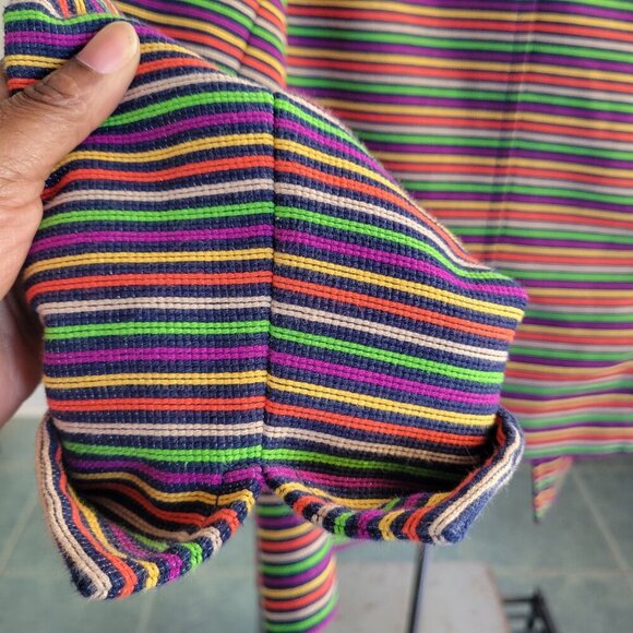 New Talbots Women’s Multicolor Blue Yellow Striped Rainbow Cotton Jacket (14) - Picture 9 of 16